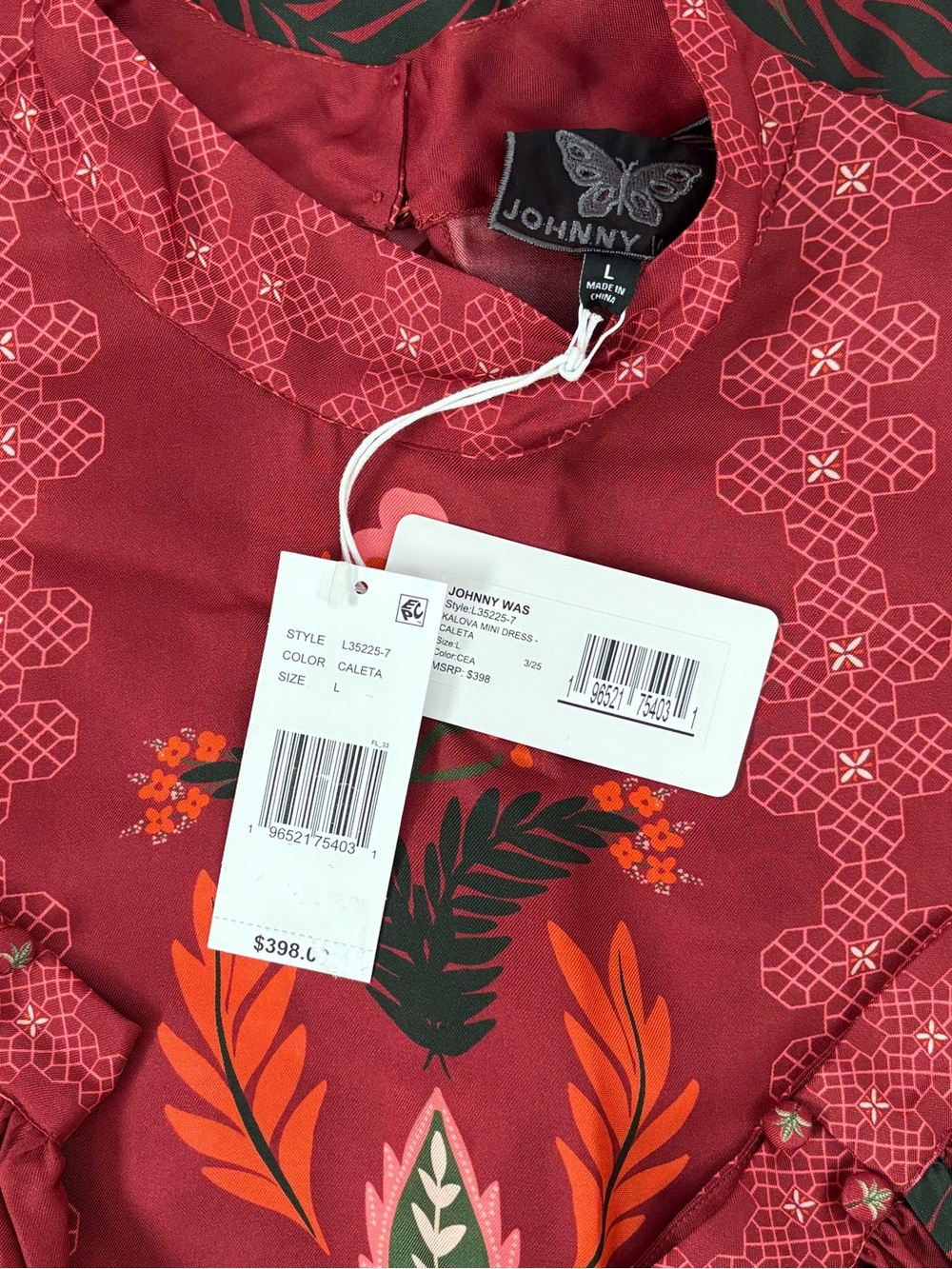 NWT Johnny Was Women's Kalova Mini Dress Sz Large - Picture 8 of 12